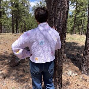 Handmade-Floral Quilted Women's Jacket